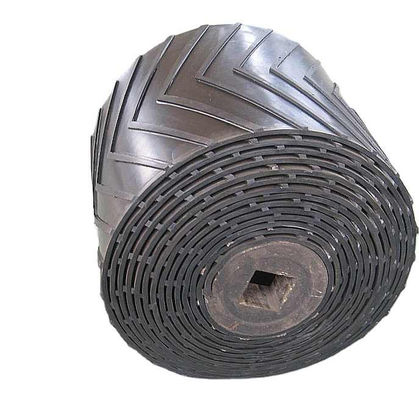 Cintos transportadores de borracha de padrão de herringbone para transporte de material liso